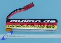 MyLipo LiPo Akku (3,7Volt 600mAh), 25C, lange Bauform, JST Stecker, Rot