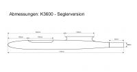 K3600 Rumpfgondel mit passendem Carbonrohr und SLW, GfK, CfK, Keflar, Ersatzteil, Rot oder Gelb