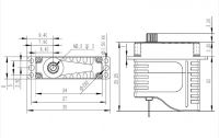 KST Servo HS08B - stehende Montage